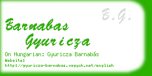 barnabas gyuricza business card